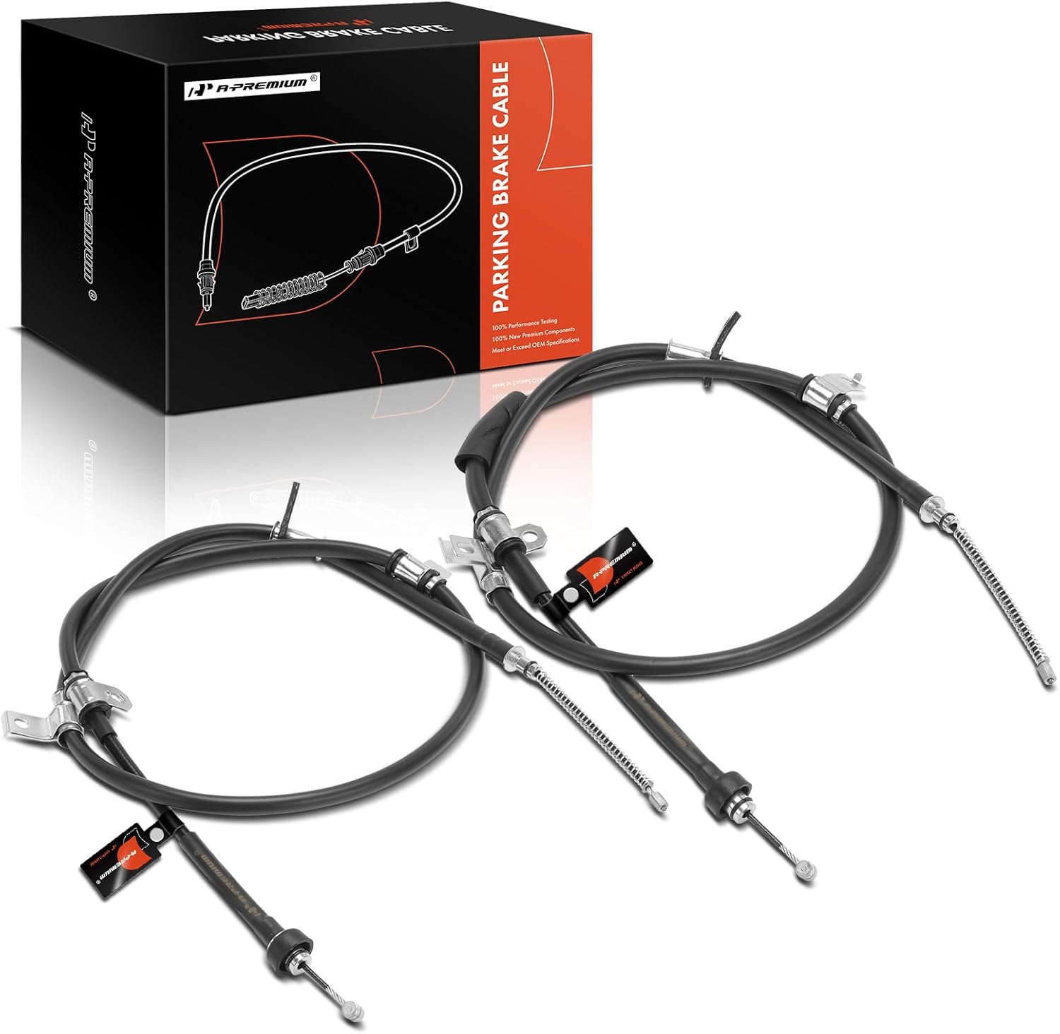 A-Premium Rear Driver and Passenger Side Parking Brake Cable Assembly Compatible with Hyundai Models: Elantra 2001 2002 2003 2004 2005, 2-PC Set