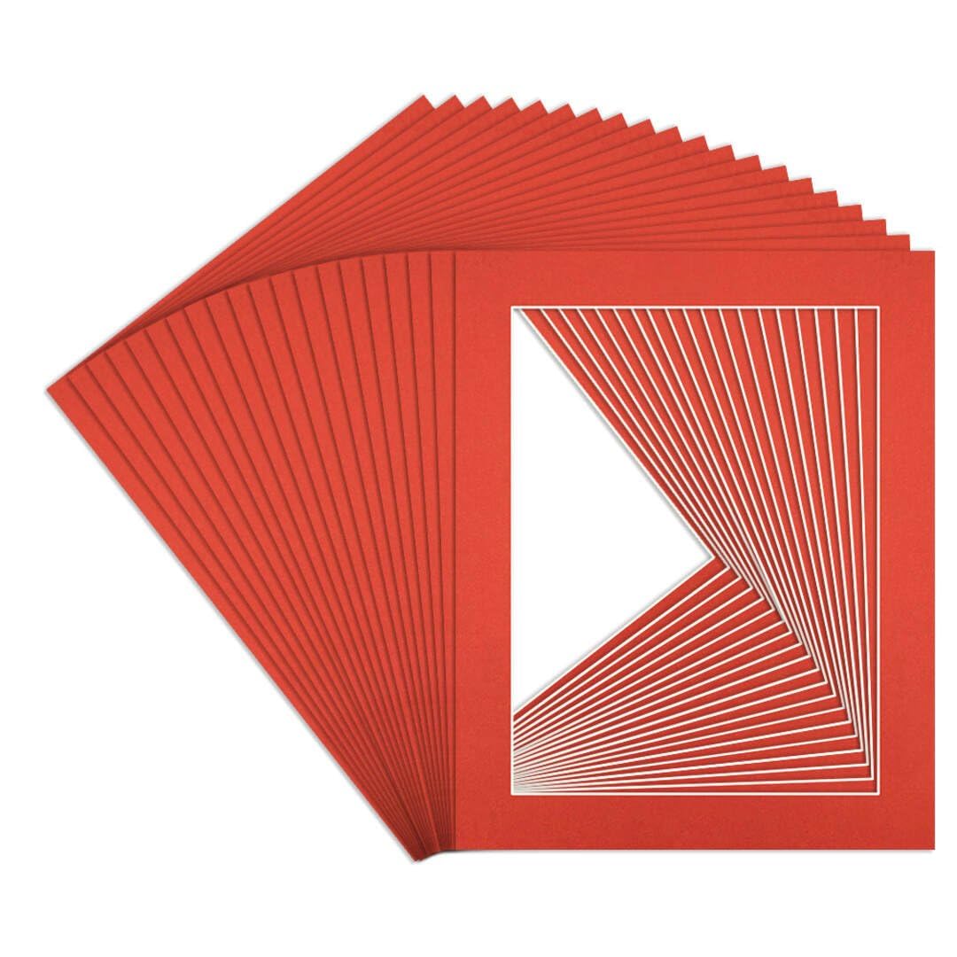 Procut Global 20x16" Poppy Red Picture Mounts to Fit 16x12" Aperture - Precision Cut Cardboard Photo Mount - Ideal for Frames, Prints, Artwork & Certificates - Sizes & Colours Available - 20 Pack