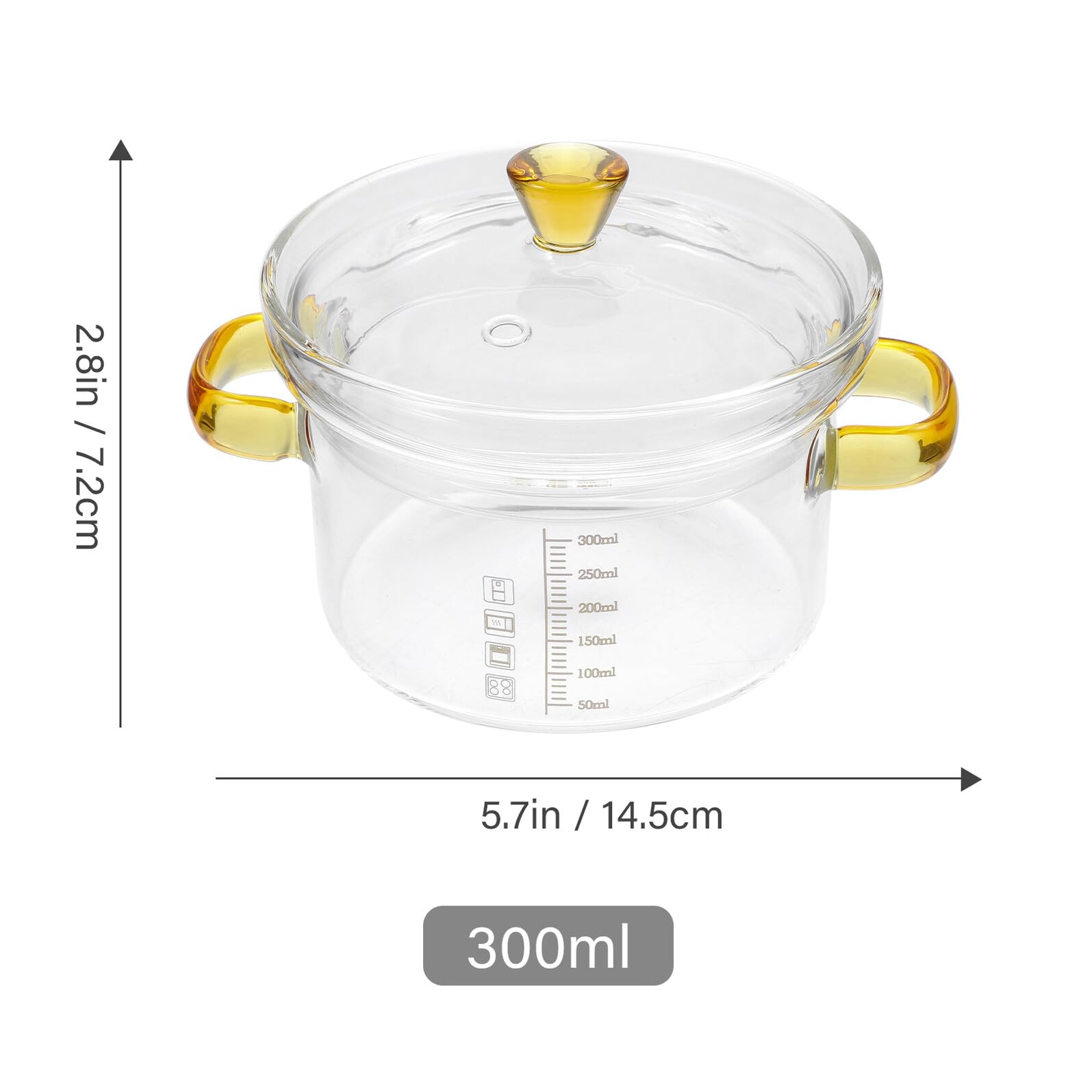 Hochtemperatur Dampf Eierschale aus Glas mit Deckel 300 Ml