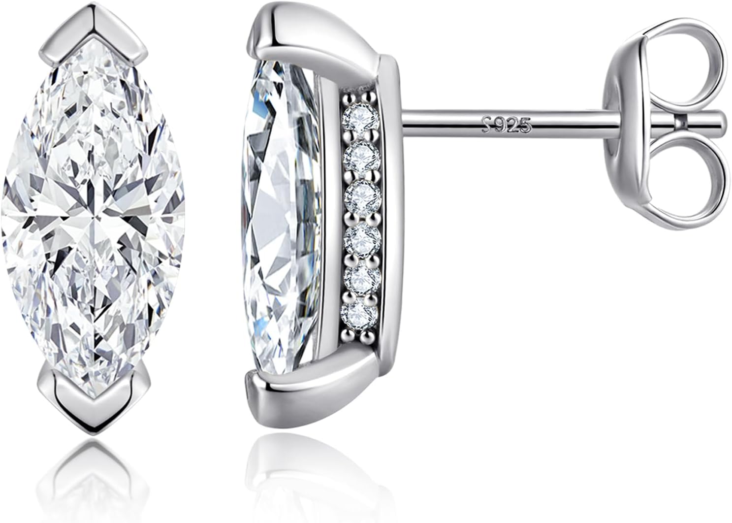 Brilliant Heart-cut/Oval-cut/Trillion-cut/Cushion-cut/Emerald-cut/Marquise-cut Stud, 925 Sterling Silver Cubic Zirconia Stud Earrings for Women Men