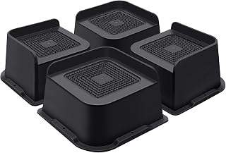 ANNKUT 3 Inch Heavy Duty Bed Risers - 5000 lbs Capacity L-Shaped Furniture Lifts for Bed Sofa Desk (4 Pack Black)