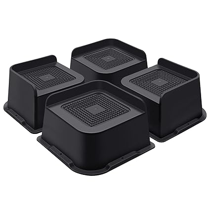 ANNKUT Bed Risers 3 Inch Heavy Duty, Furniture Risers for Bed Desk Table Sofa Couch Lifts to 2in?3in?4in?6in and 8in?Support up to 5000 Lbs(4 Pack Black)