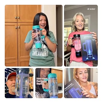 Hydrogen Water Bottle - 6X More Hydrogen Concentration - 6000PPB Hydrogen Water Bottle Generator - Portable Hydrogen Water Machine | Certified H2 Generator - Hydrator Pro Black