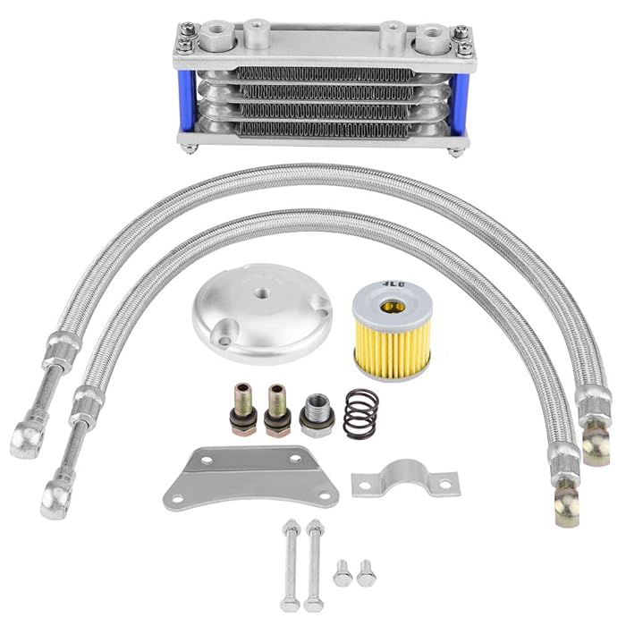 Buy KIMISS 65ml Aluminum Motorcycle Engine Oil Cooler Radiator Kit Oil