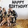 TONIFUL Black Happy Birthday Balloons Banner 16 Inch Mylar Foil Letters Birthday Sign Banner Bunting Reusable for 30th 40th 50th 60th Adults and Halloween Supplies #2