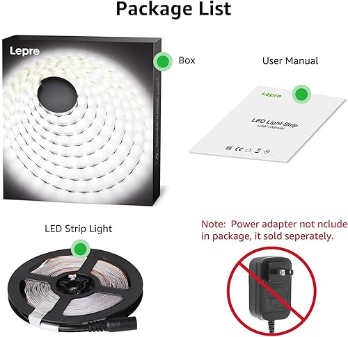 Miniatura 5 de LE 164 pies Tira de luces LED flexible 300 unidades 3528 SMD LED 12VCC no impermeables tiras de luz cinta LED para jardín hogar cocina auto bar