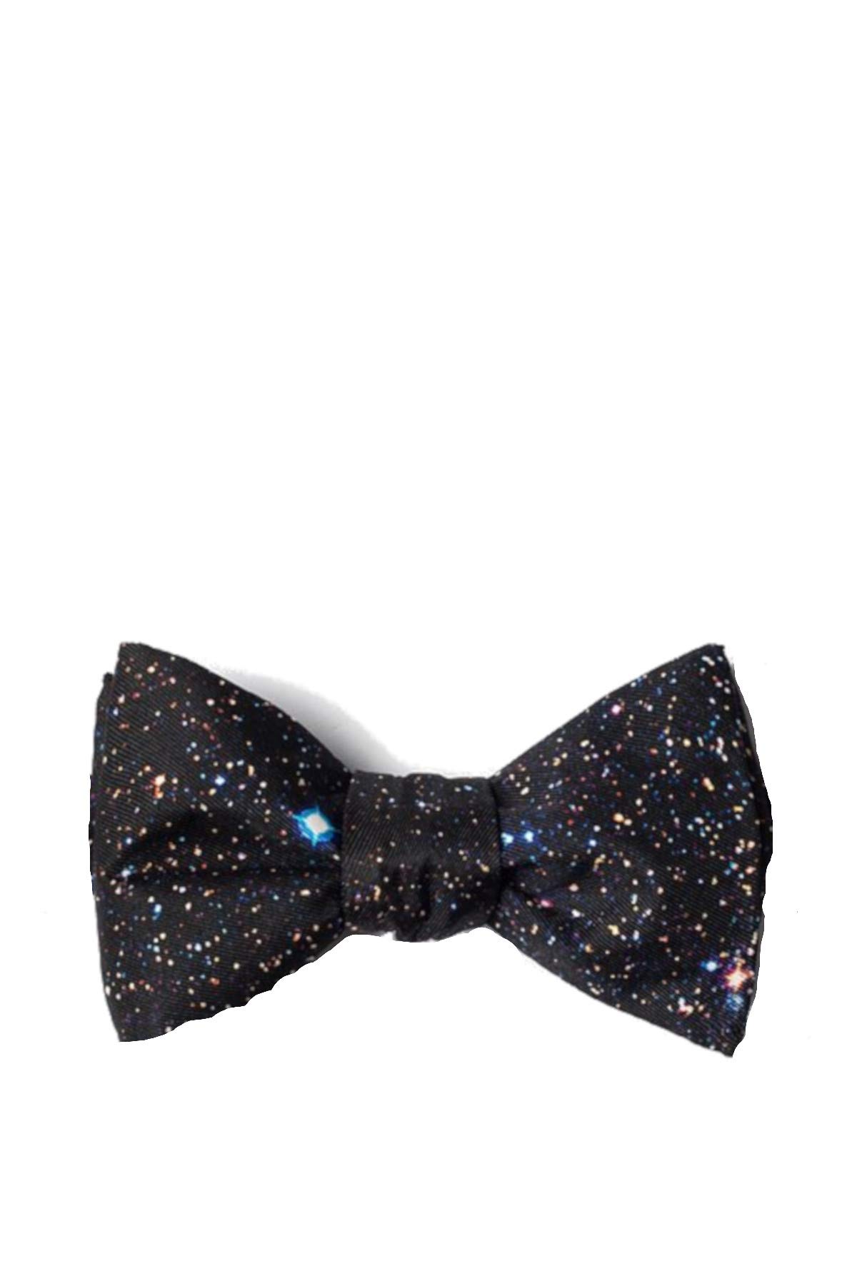 Wild TiesSpaced Out Black Microfiber Bow Tie