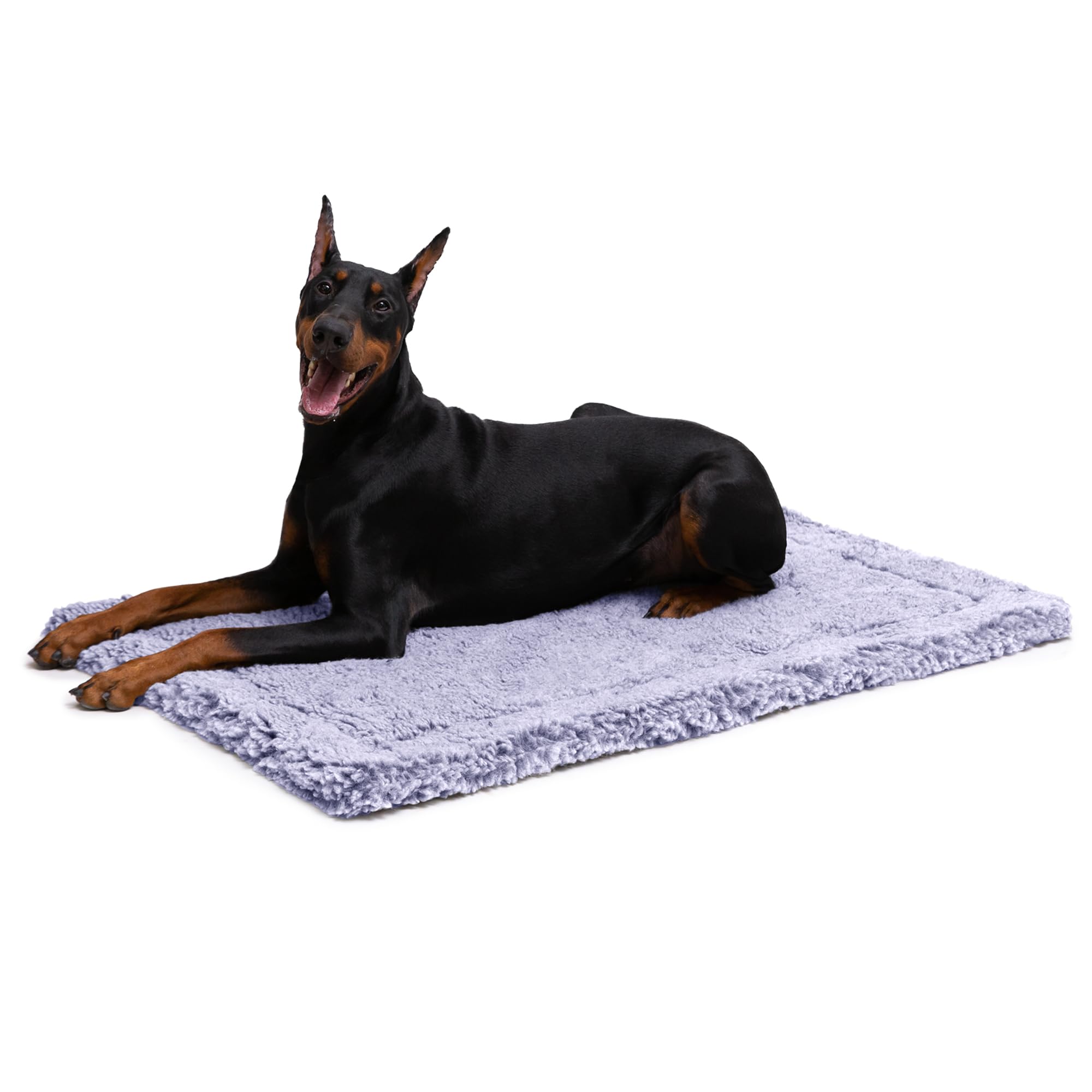 PELZIN Stoutwool Indestructible Dog Bed - Fluffy Chew Proof Dog Crate Pad - Tough Kennel Pad for Aggressive Chewers - Washable, Ideal for Large Breeds