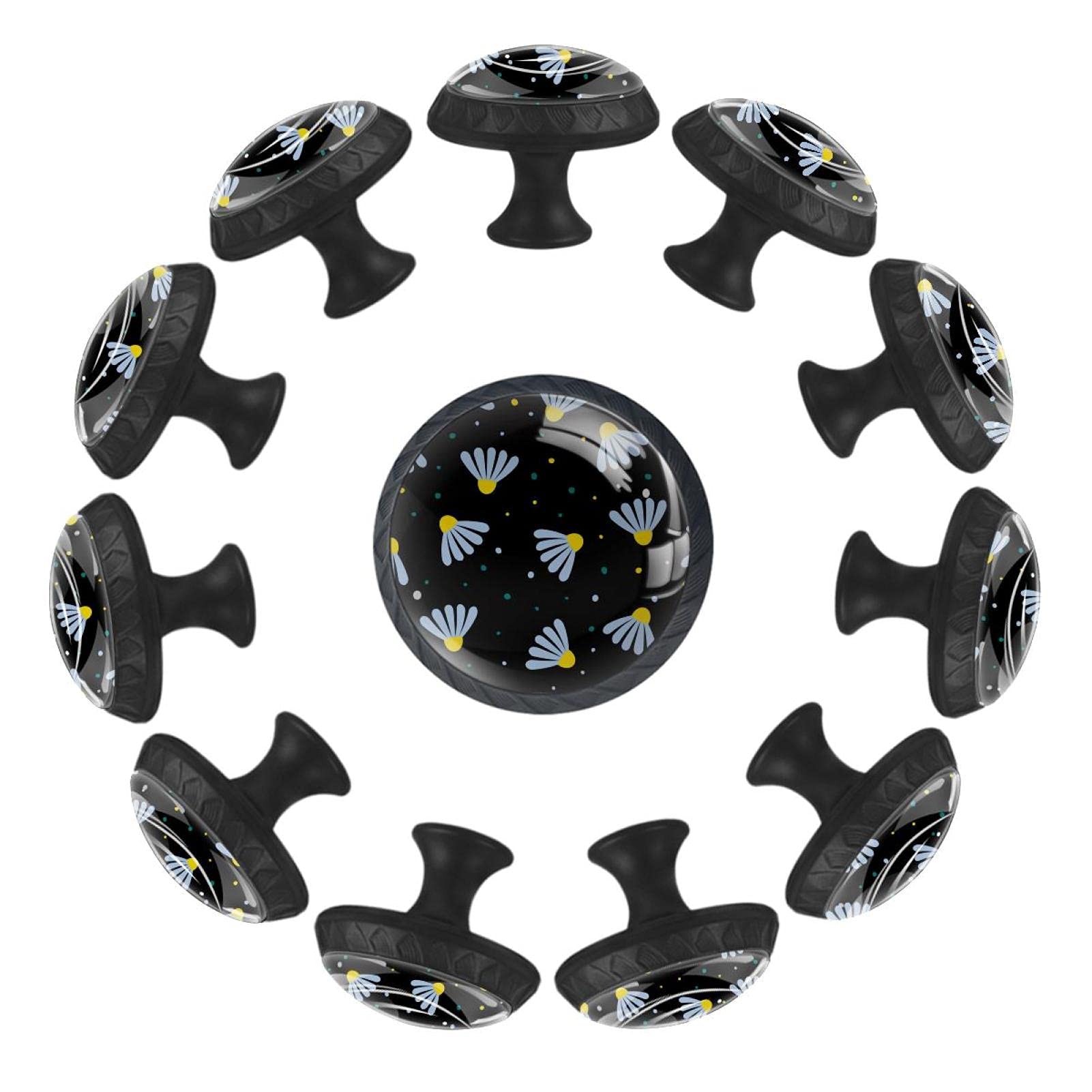 Boutons de tiroir fleur camomille 35mm pour rénover un meuble usé
