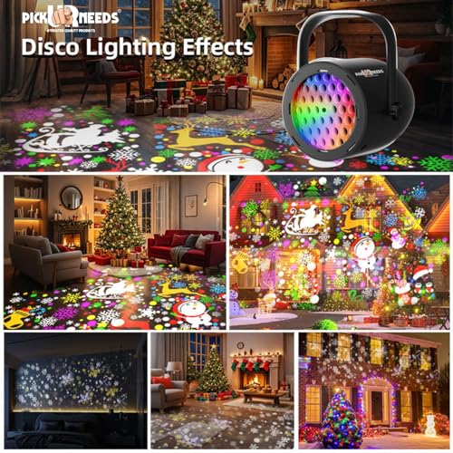Image of Pick Ur Needs Christmas LED Projection Lamp with 16 Pattern Rotating Effects Indoor Outdoor Decorative Light for Festival, Party, Xmas Tree & Home Decor | Waterproof Disco Projection Light