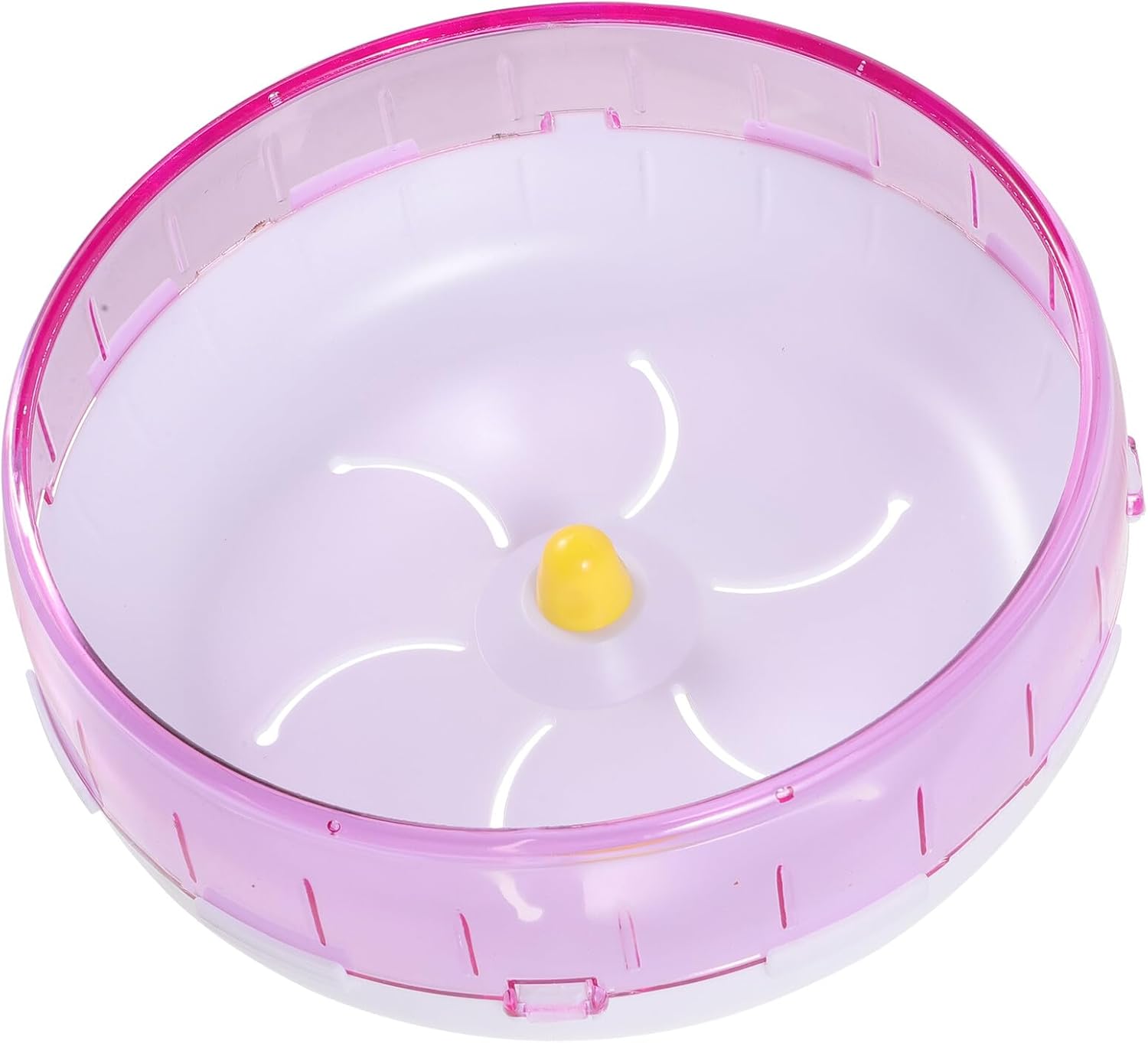 Silent Hamster Exercise Wheel 21cm Pink Sturdy Plastic Running Wheel for Chinchilla and Hedgehog Small Animal Fitness