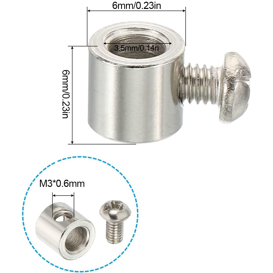 10uds Agujero Alambre Cuerda Clips, Acero Cable Abrazaderas, Inoxidable Acero Único Agujero Bloqueo Cable Abrazaderas Clip, para Cable Montaje, Único Agujero Cable Bloqueo Cuerda Accesorios
