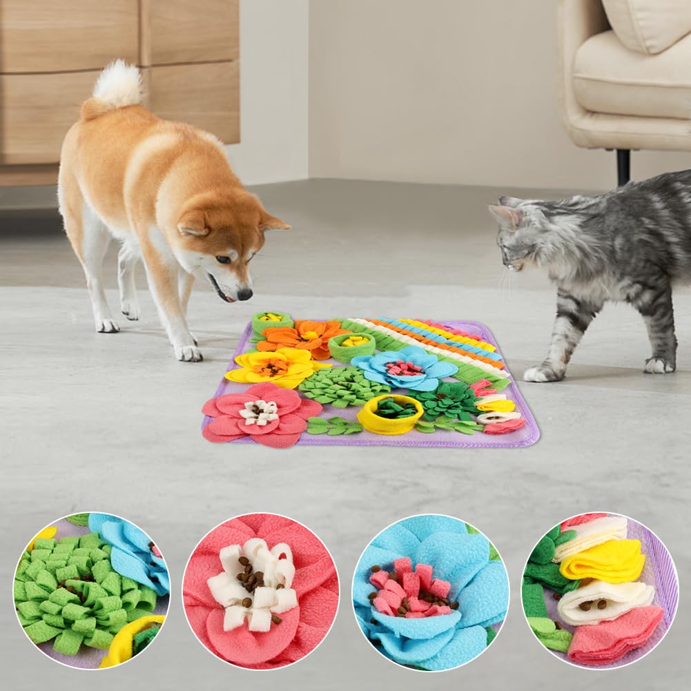 OSDUE Tappeto Olfattivo Cane, 39cm Foraggiamento Tappeto per Cani Addestramento Foraggiamento di Animali Lavabile Antiscivolo Tappetino Puzzle di Snuffle Giocattolo per Cani Attivazione Mentale Cane