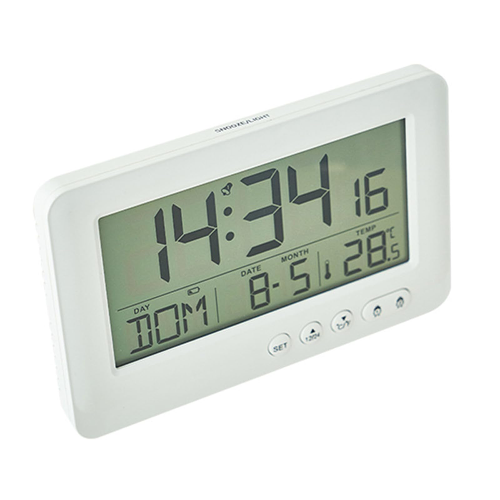 Tsophreniq Digital Alarm Clock Wall Clock with Snoozes Date Temperature Display Bedsides Clocks for Students, Travel Use Digital Alarm