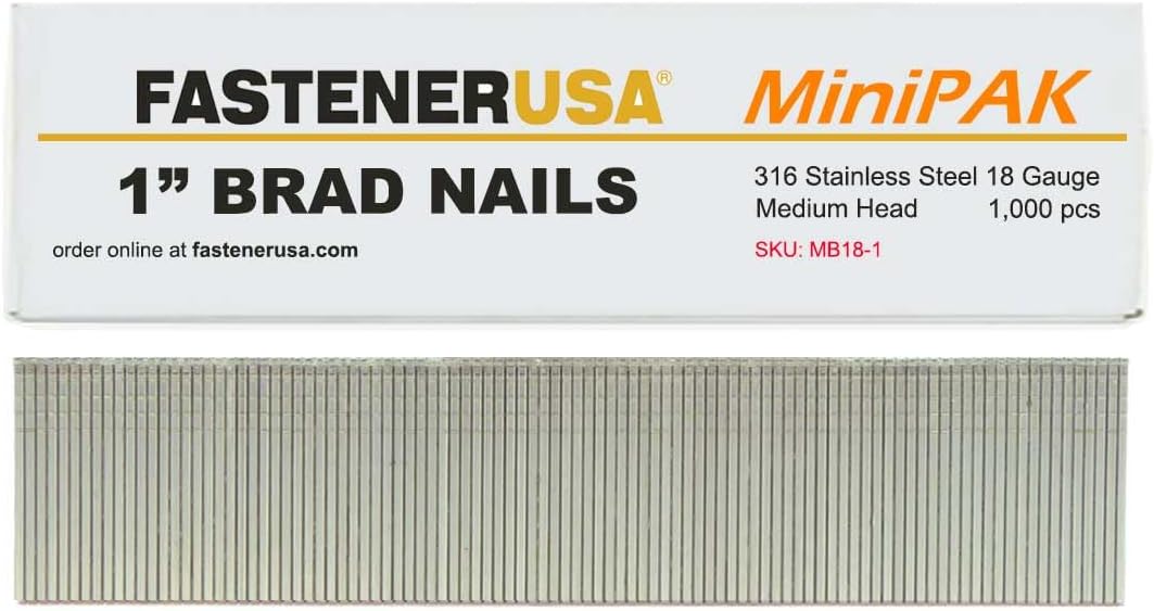 1" Brad Nails 18GA 316SS 1,000ct