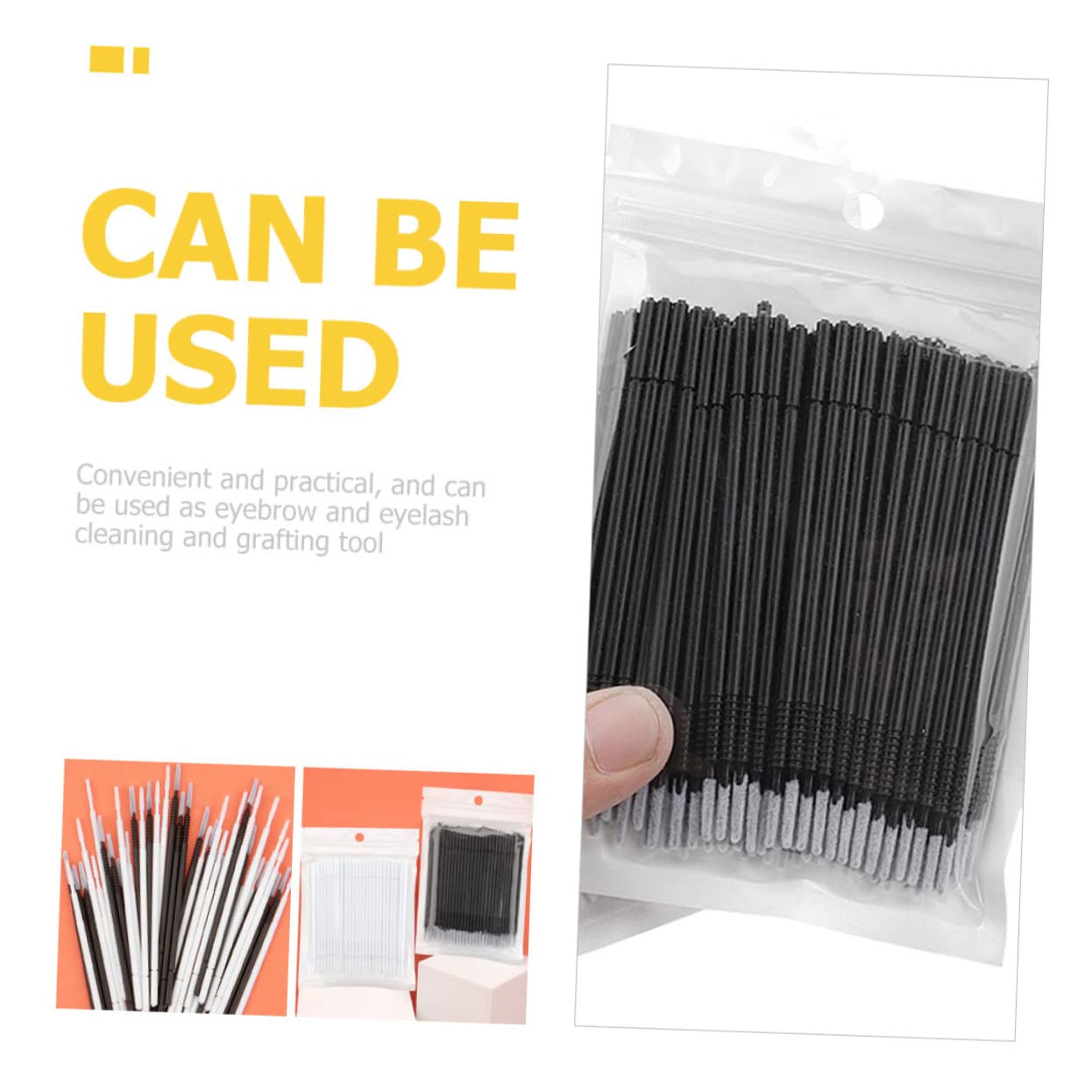 SOESFOUFU False Eyelash Cleaning Swabs 400pcs Lash Brush Cleaner Eyelash Makeup Brush Tool