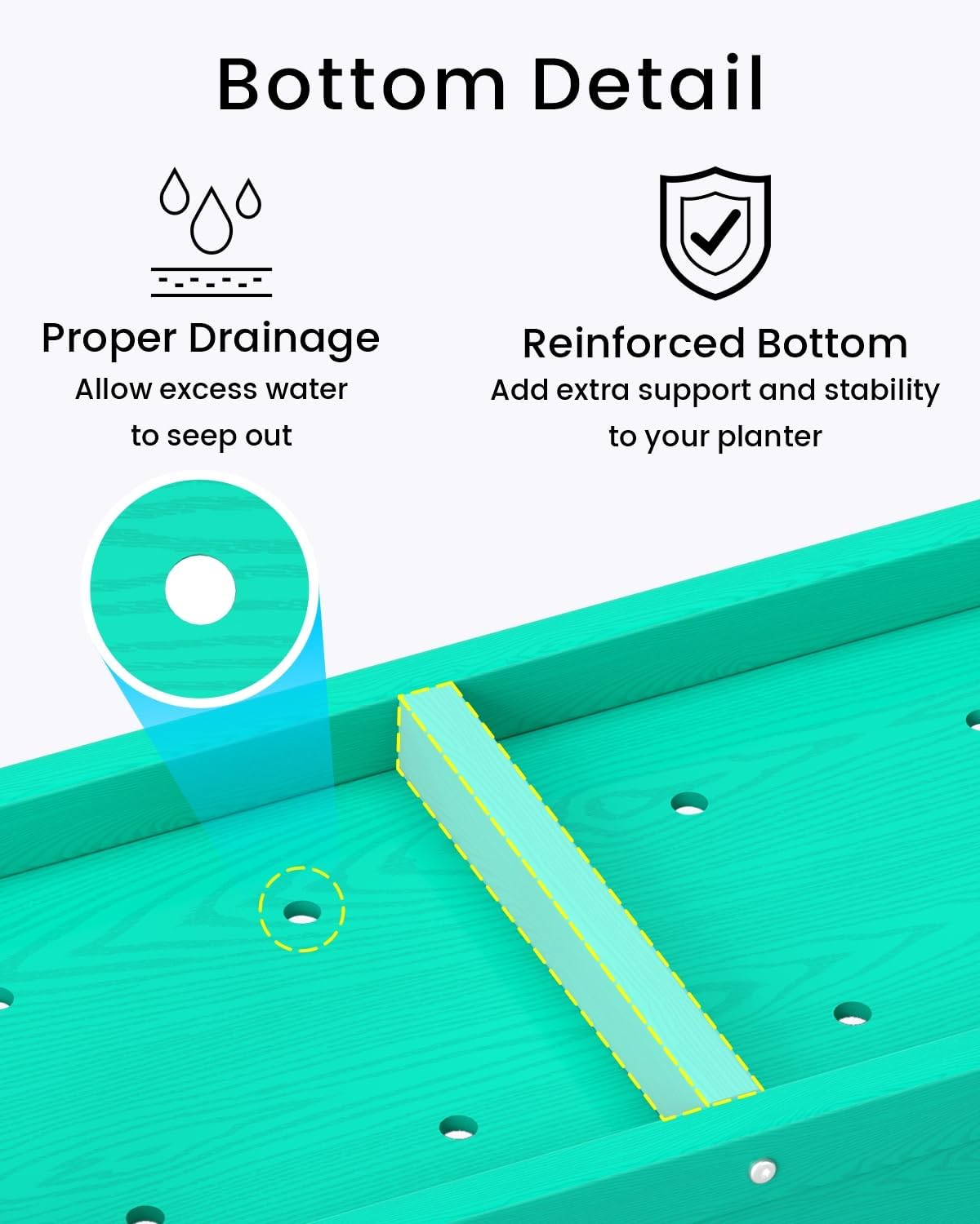 Small HDPE Raised Garden Bed, Elevated Planter Box with Legs, Outdoor All-Weather Planter Raised Beds for Seeds, Herbs, Flowers, Vegetables (Aruba Blue)