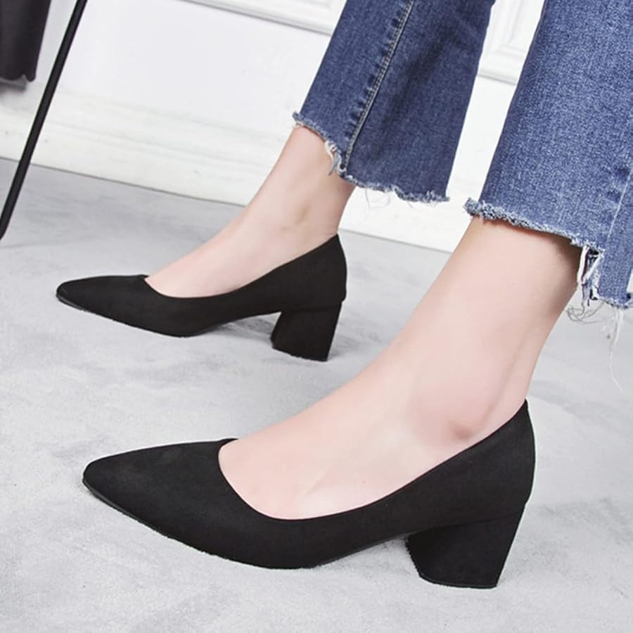 Amazon | [IJGE] スエード パンプス レディース ドレスシューズ チャン