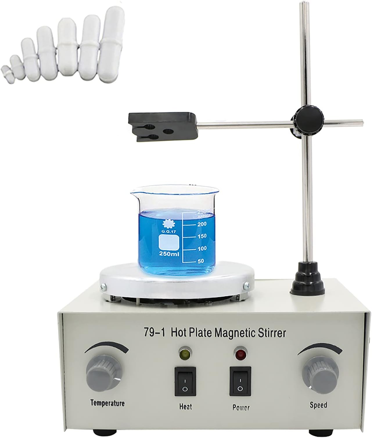 Magnetic Stirrer, Hot Plate with Speed Adjusting, Magnetic Mixer with 7 Pcs Stirrer Stir Bars Mixed, Home Lab Stirrer, 1000ML