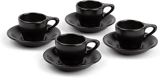 ANGELENO Espresso Cups and Saucers in matte black