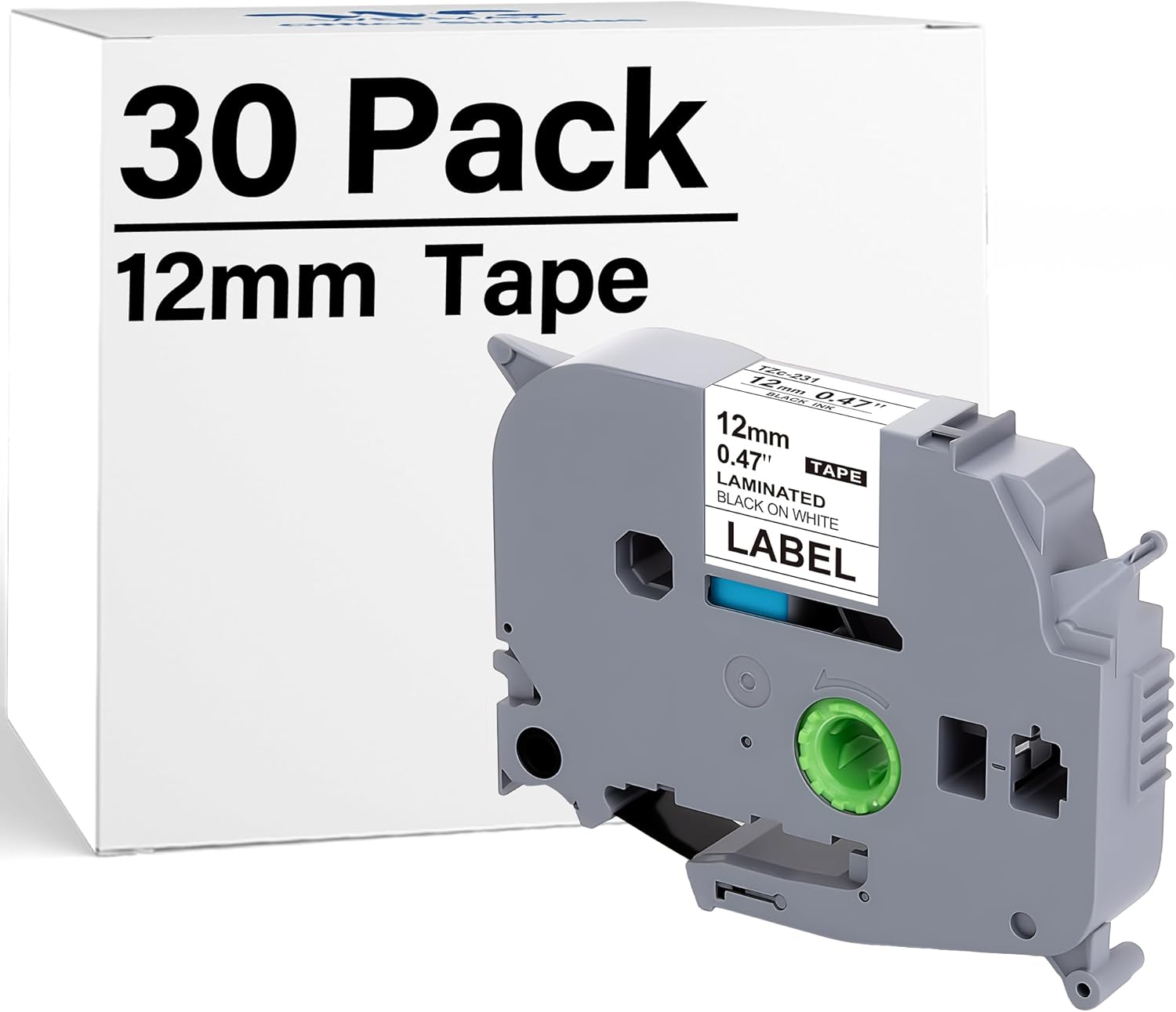 Weemay Compatible Label Maker Refill Replacement for Brother Tz Tape 12mm 0.47 Laminated White, for Ptouch Label Maker Machine Cube PTD210 PTP701BT PTD220 PTH110 PTH110BP PTH111 PTP750W PTD600, 50Pack