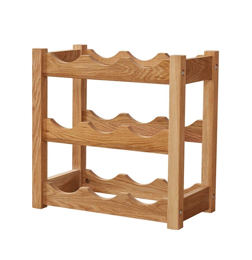 Porte-bouteilles en chêne de haute qualité au design rustique et finitions soignées