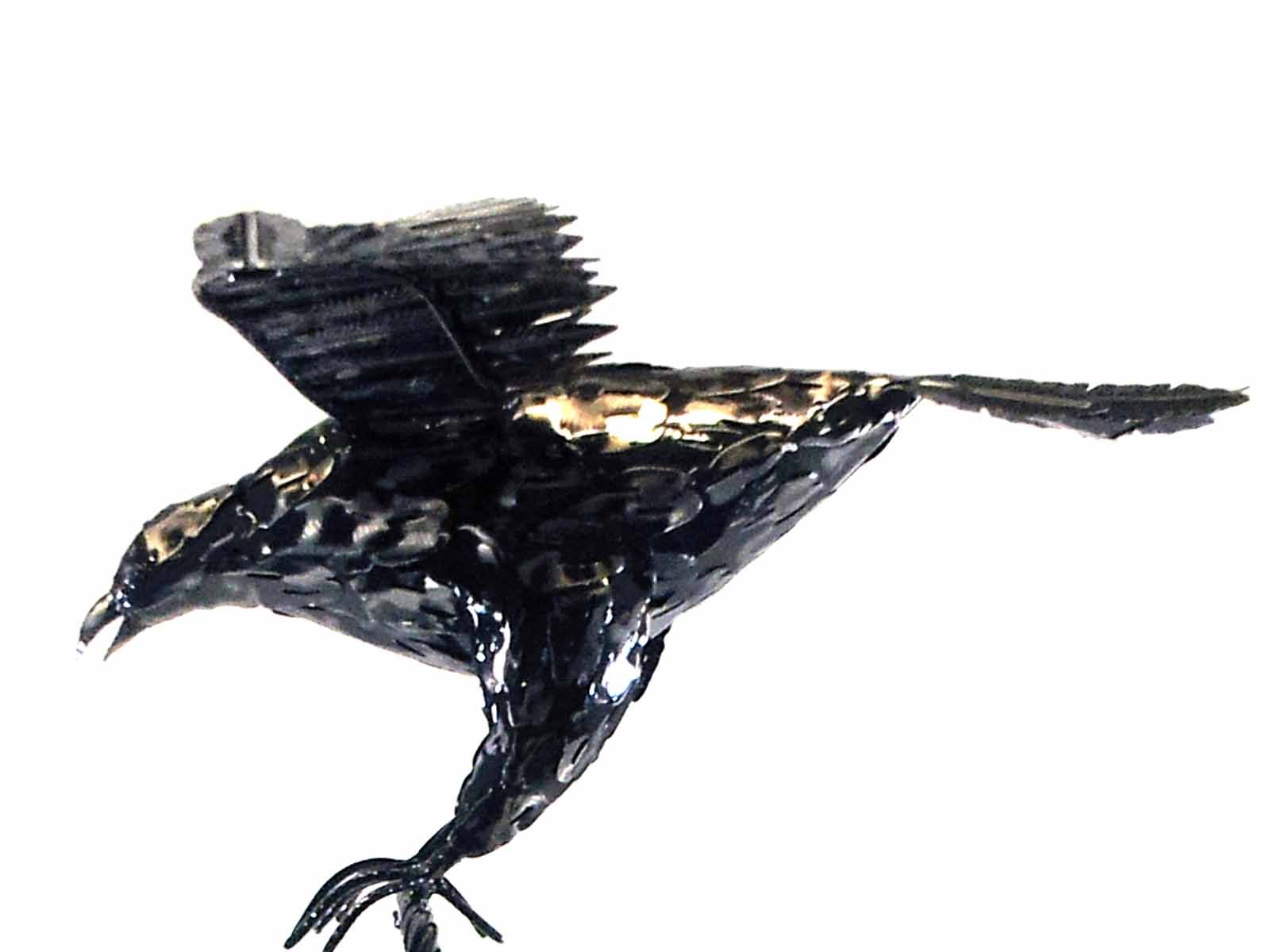 Sk Style Grey,Black Bwa Metal Decorative Sculpture For Home Or Garden - Soaring Bird Of Prey