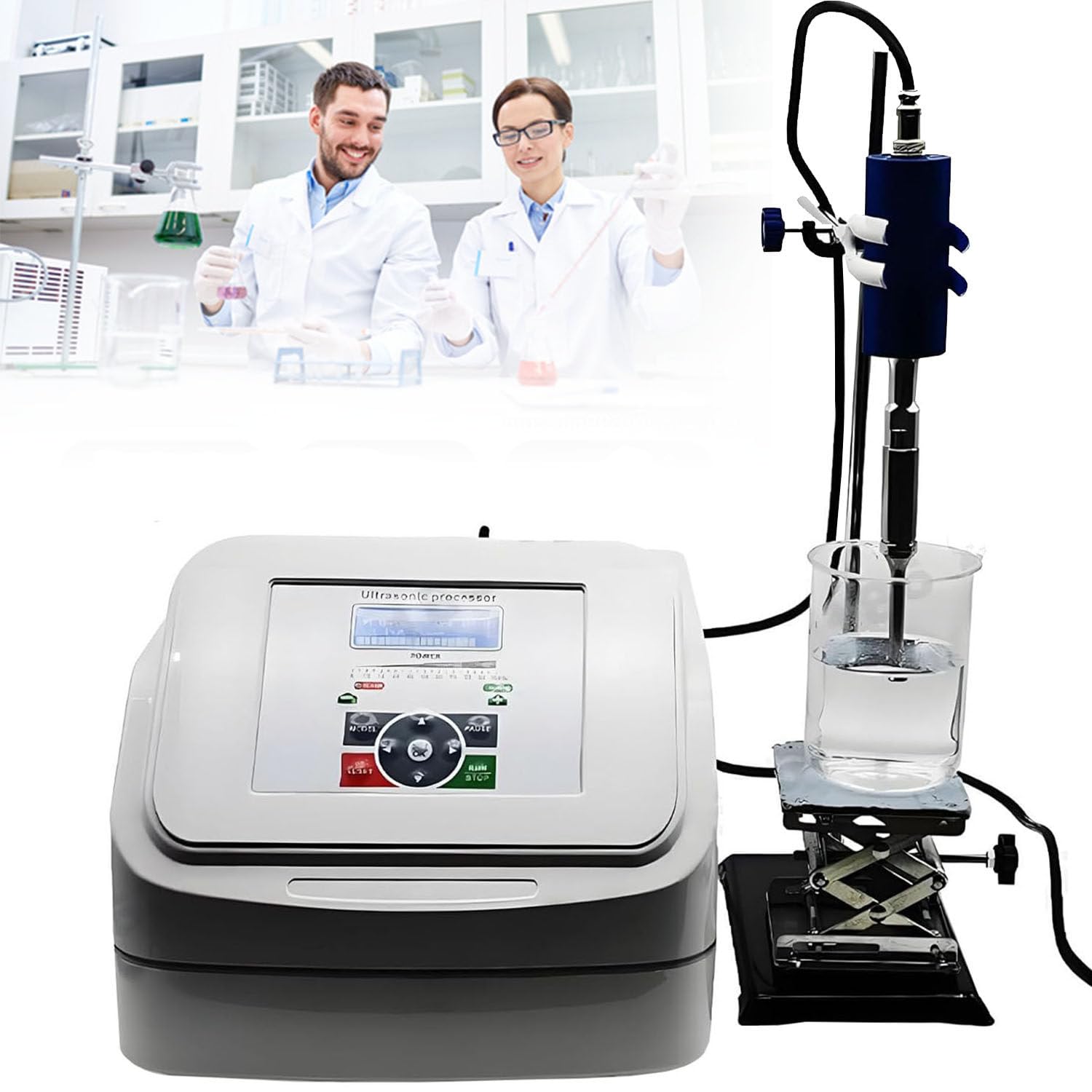 Ultraschall-Prozessor, Zelldisruptor-Mischer, Ultraschall-Homogenisator, Labor-Emulgiergerät, Einstellbar Von 1 S Bis 99 Std, Für Biologie, Optik, Schmuck, Luft- Und Raumfahrt 2mmprobe