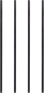 Pipe Décor 3/4” x 48” Malleable Cast Iron Pipe Connector Industrial Steel Grey Fits Standard Three Fourth Inch Black Threaded Pipes Nipples and Fittings Build Vintage DIY Furniture 4 Pack (Four Pipes)