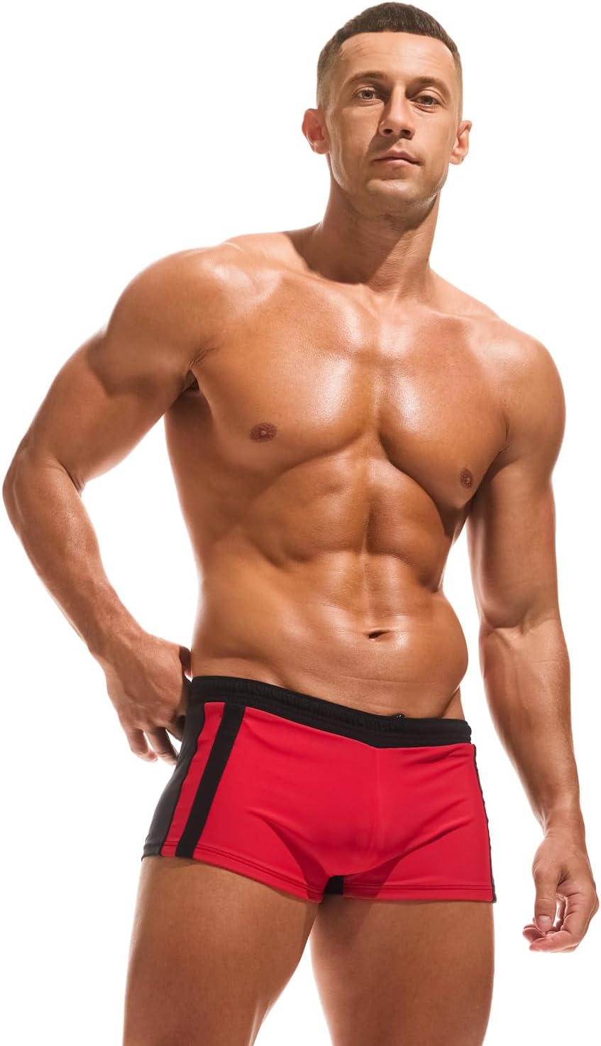 Taddlee Swimsuits Men's Swim Boxer Trunks Sexy Swimwear Square Cut Board Shorts