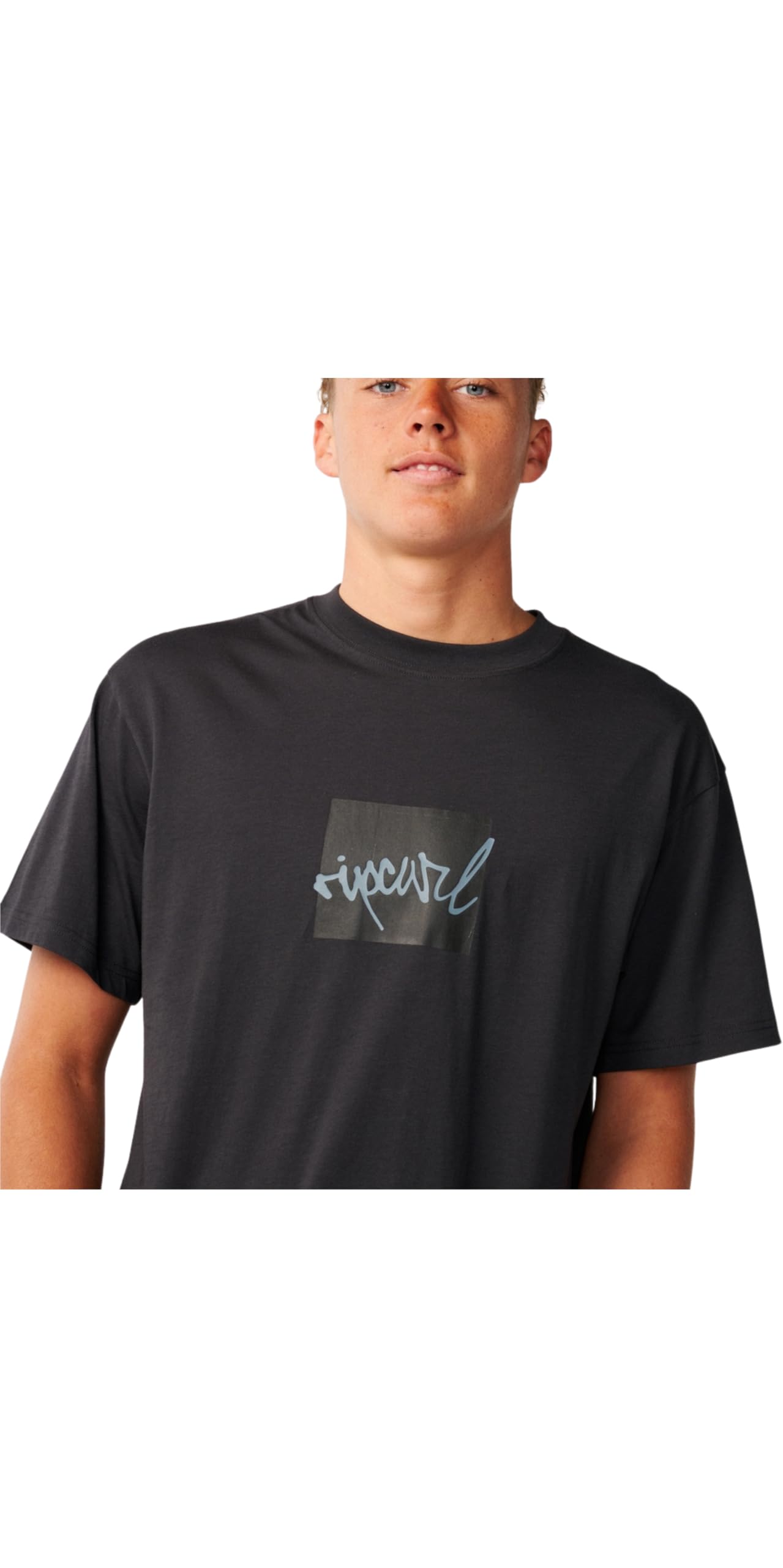 Rip Curl 2026 Hommes Script D'icones Rip T-Shirt 0X8MTE - Washed Black