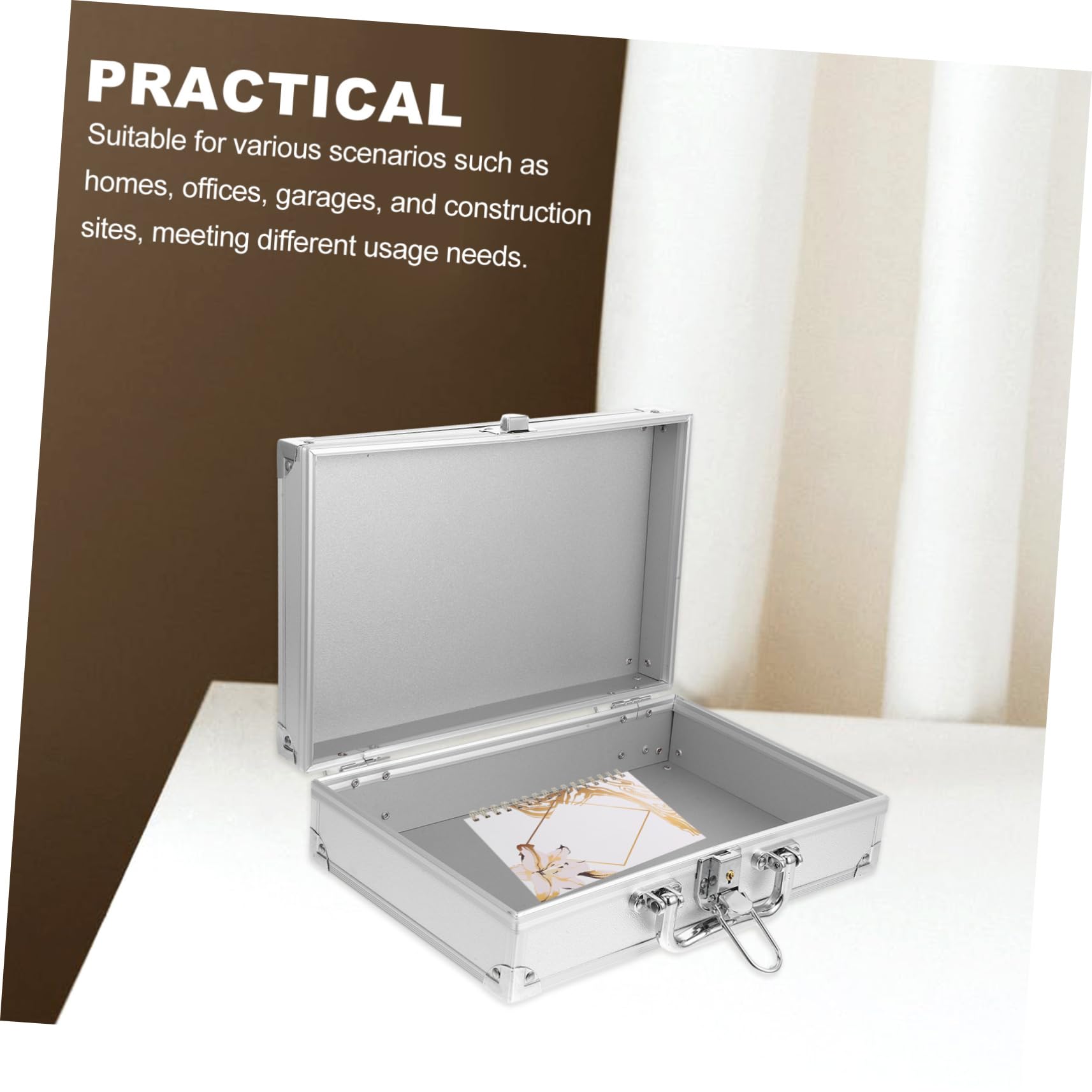 Angoily Valigia Portautensili Argento con Design Ergonomico in Lega di Alluminio Cassetta per Attrezzi e Uso Versatile Colore Casuale Pratica per Casa e Ufficio