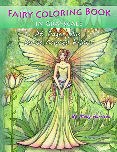 Fairy Coloring Book in Grayscale