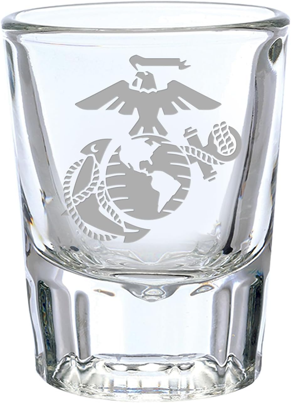 7.62 Design U.S. Marine Corps Eagle Globe & Anchor Deep Etched 1.5 oz. Shot Glass