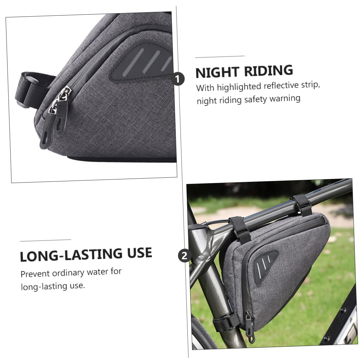 INOOMP 3 PCS Bike Bag Telaio Nero Biciclette Accessori per Il Ciclismo Sacchetto della Sella della Bici Panno di Nylon Sacchetto della Bici Nero Borse Sella Cellulare Sacchetto di