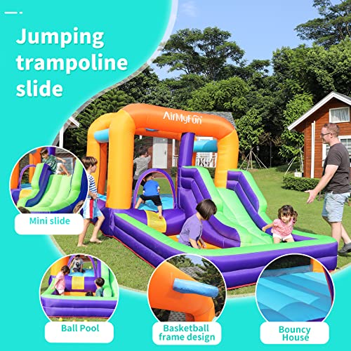 AirMyFun Inflatable Bouncy House for Kids Outdoor,Inflatable Bouncy Castle for Big Kids,Kids Bounce House with Blower for Indoor Party,Kids Slide Jumping House Inflatable