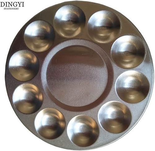 Miniatura 3 de 10 Holes Aluminum Paint Palette Plate Round Watercolor Paleta Oil Paint Color Palette Painting Tray Color