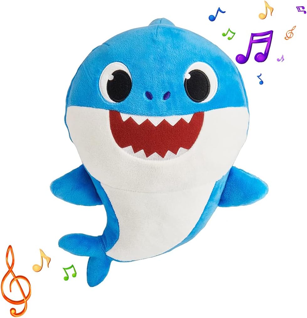 Pinkfong Baby Shark Plush Singing Plush Toy 8 Inch Daddy Shark for The Kids of 1 Year and Above, White, (BS60003)