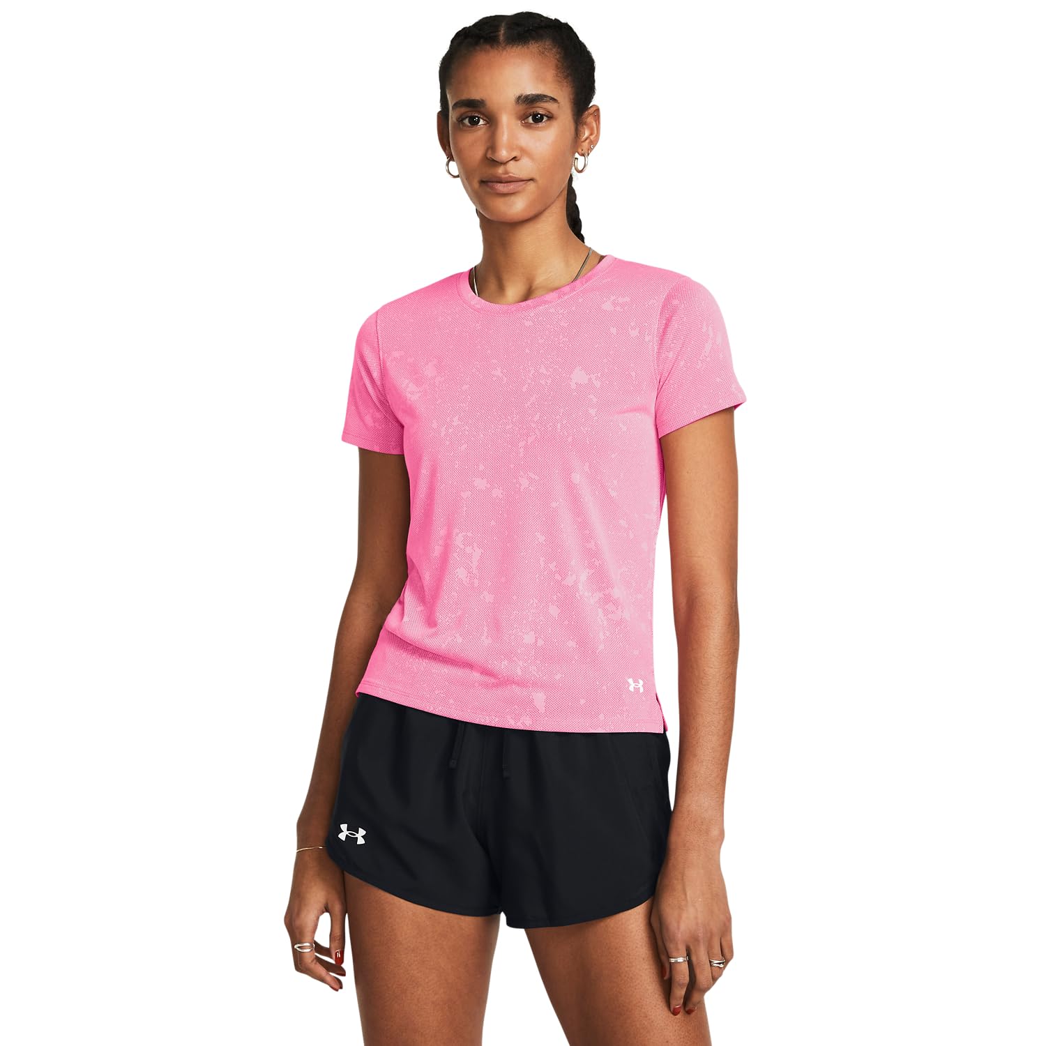 Under Armour Donna UA Launch Splatter SS, Maglietta Palestra Donna, Maglietta Donna Leggera e Traspirante, T shirt Donna Sportiva