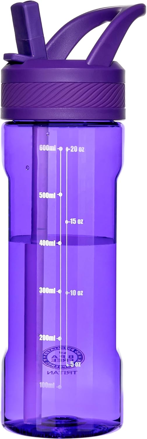 OLDLEY 20 kids Water Bottle with Straw,Tritan BPA-Free,Leak-Proof Design for Travel,Home, School, (Deep Purple)