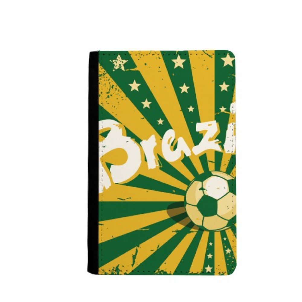 DIYthinker Soccer Yellow Green Brazil Brazil Culture Passport Holder Notecase Burse Wallet Cover Card Purse