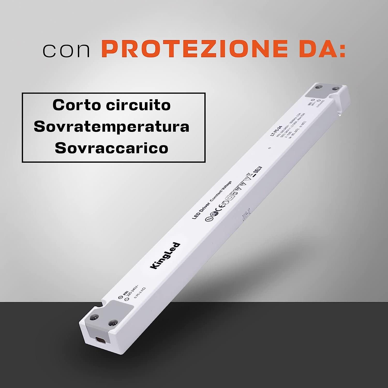 Alimentatore LED 30W 24V Actec - Ultra Slim, Per Strisce LED, Installazione Su Legno