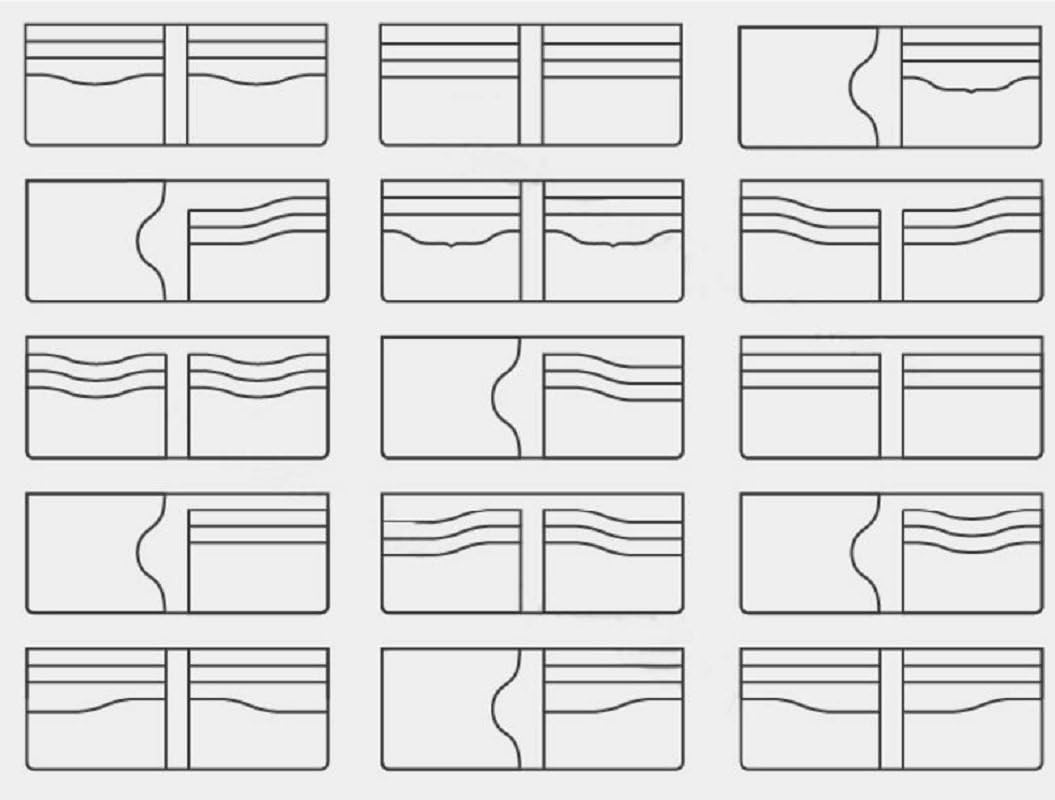 13x New Clear Acrylic Wallet Pattern Stencil Template Set Leather Craft DIY Tool