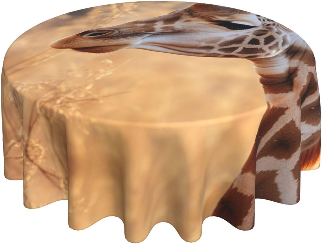 Animal Giraffe Print3 Print Wrinkle Free Dining Table Cover for Birthday Party Farmhouse Tablecloths Up to 60 x 60 Inches