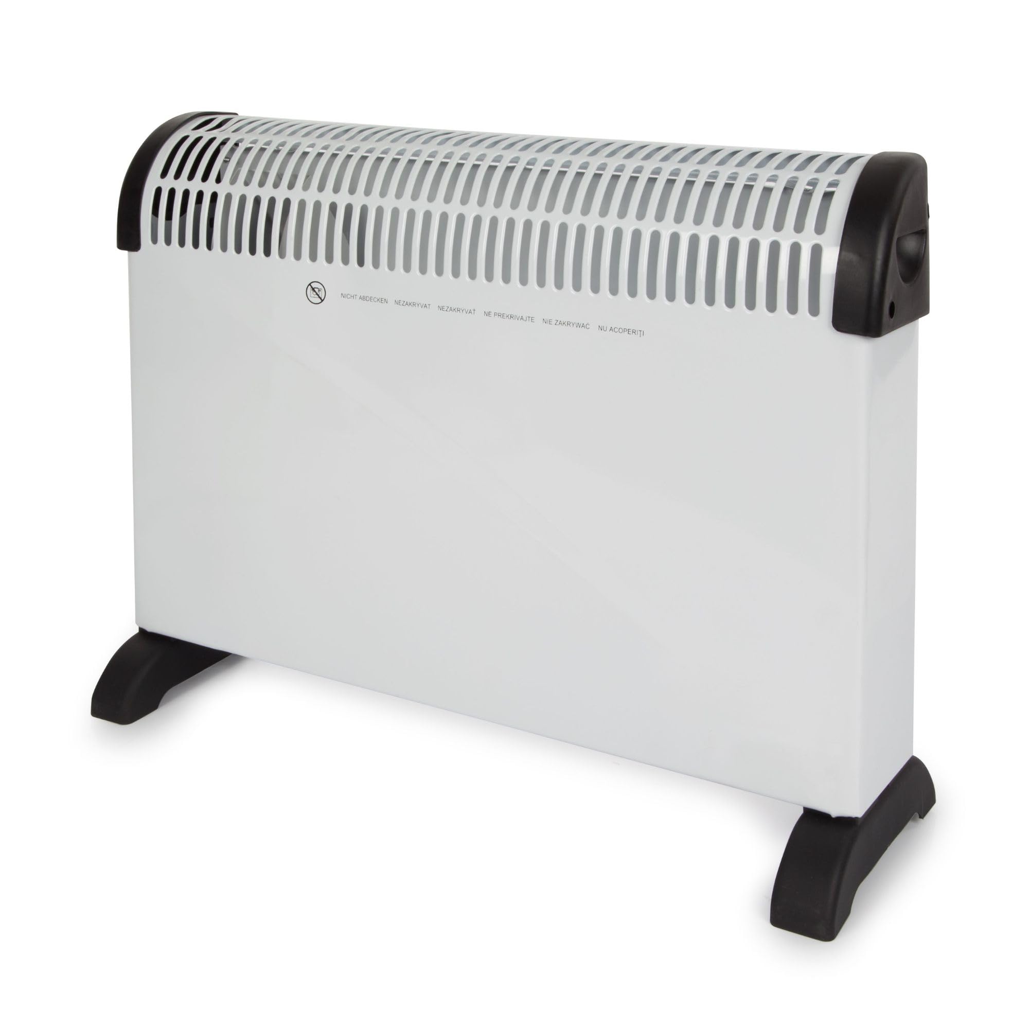 Perel Calefactor convector 2000W, convector eléctrico, calefactor con 3 niveles de calor, ventilador turbo, termostato, IP20, protección contra sobrecalentamiento, portátil para habitaciones hasta 60