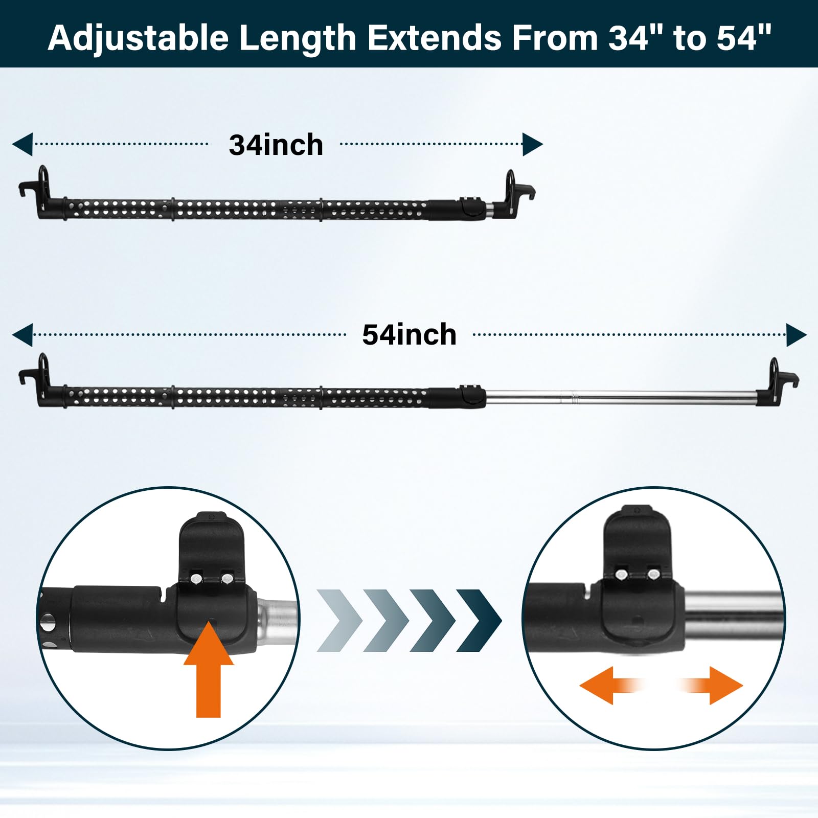 Car Clothes Hanger Bar, Heavy Duty Clothes Rack for Car Telescopic 34-54