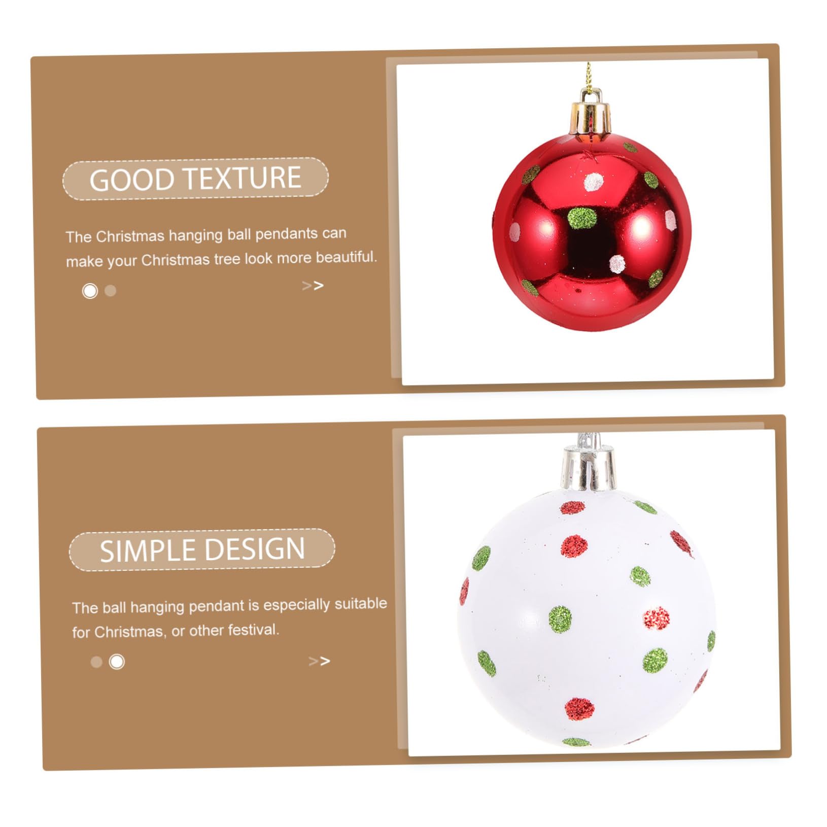 Cabilock 5 Series Bolas De Colgantes De Adornos De Árbol Puntos Decoración para Fiestas Y DIY 6 Piezas X 5