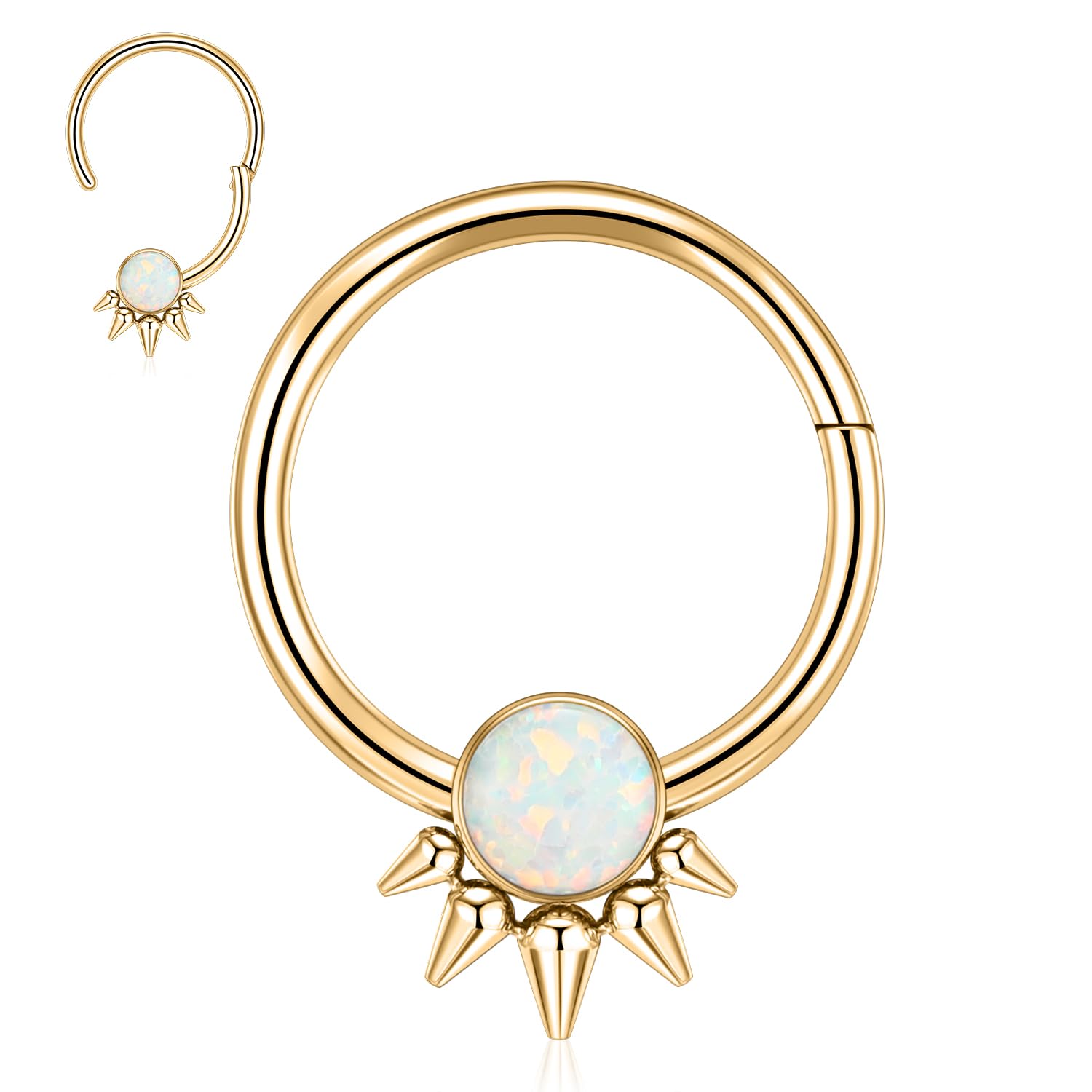 hengkaixuan Unique Animal Shape Septum Nose Ring Septum Jewellery 16G Daith Earrings Surgical Steel Nose Hoop Septum Clicker Conch Piercing Jewellery Rook Helix Tragus Cartilage Lobe Hoop Earring — view 48