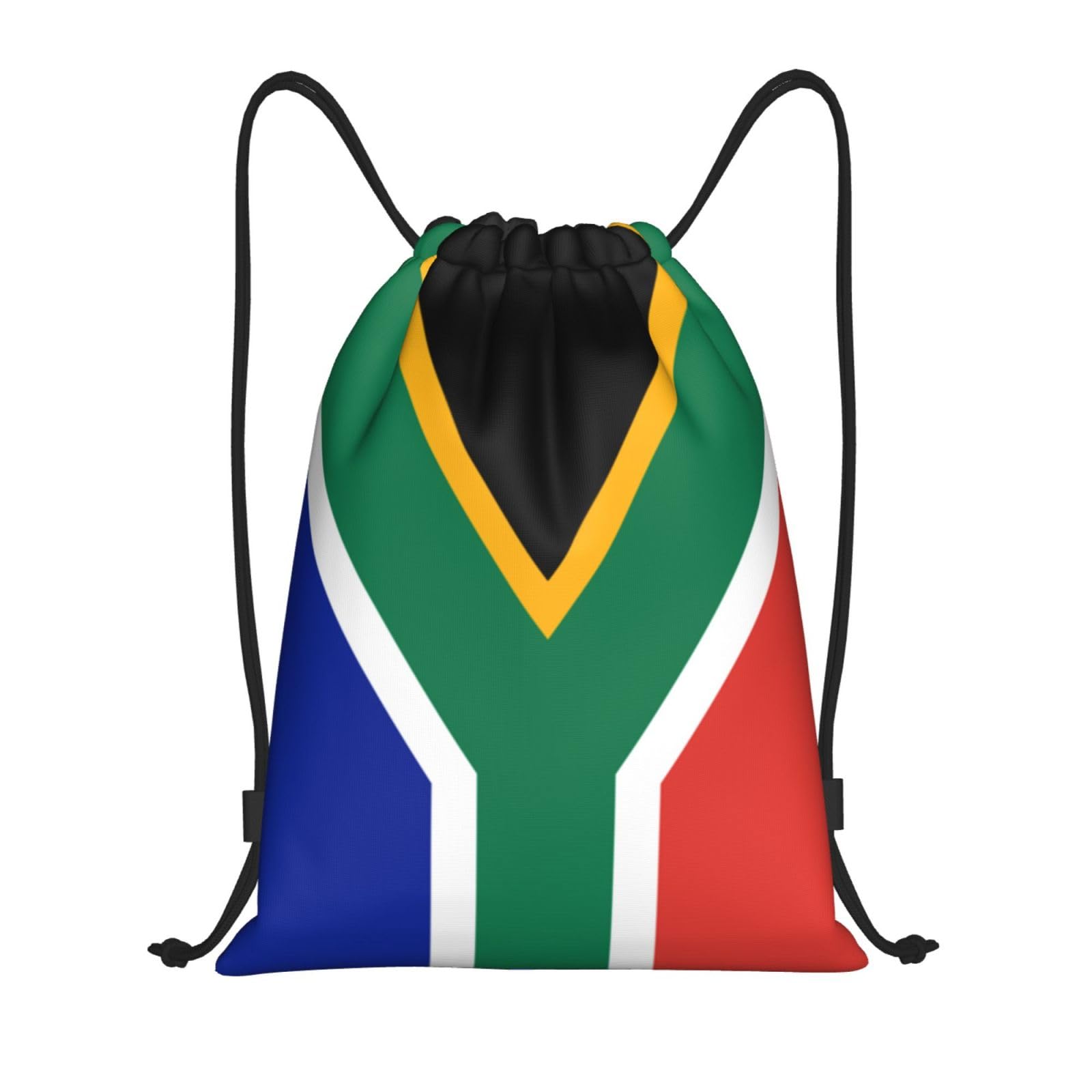 WKSGDSG Waterproof Gym Drawstring Bags South Africa Flag Drawstring Backpack For Men Women, Lightweight Portable String Sack Bags Outdoor Drawstring Bags For Sports Travel Shopping Kids Yoga