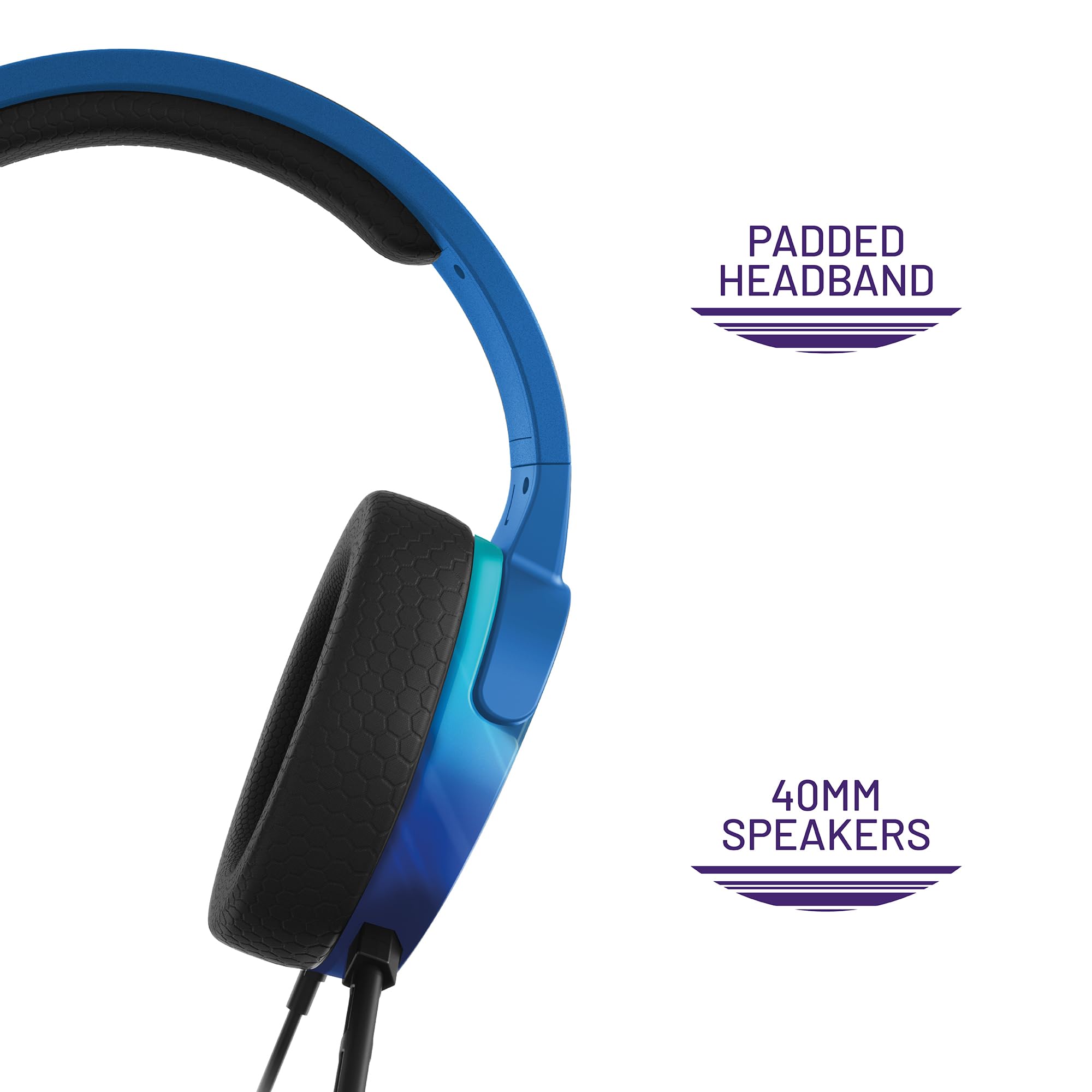 STEALTH PANTHER Plasma Blue - nauszne słuchawki gamingowe kompatybilne z PS4/PS5, XBOX, Switch, PC z elastycznym mikrofonem, gniazdem 3,5 mm, kablem 1,5 m, lekkie, wygodne i wytrzymałe